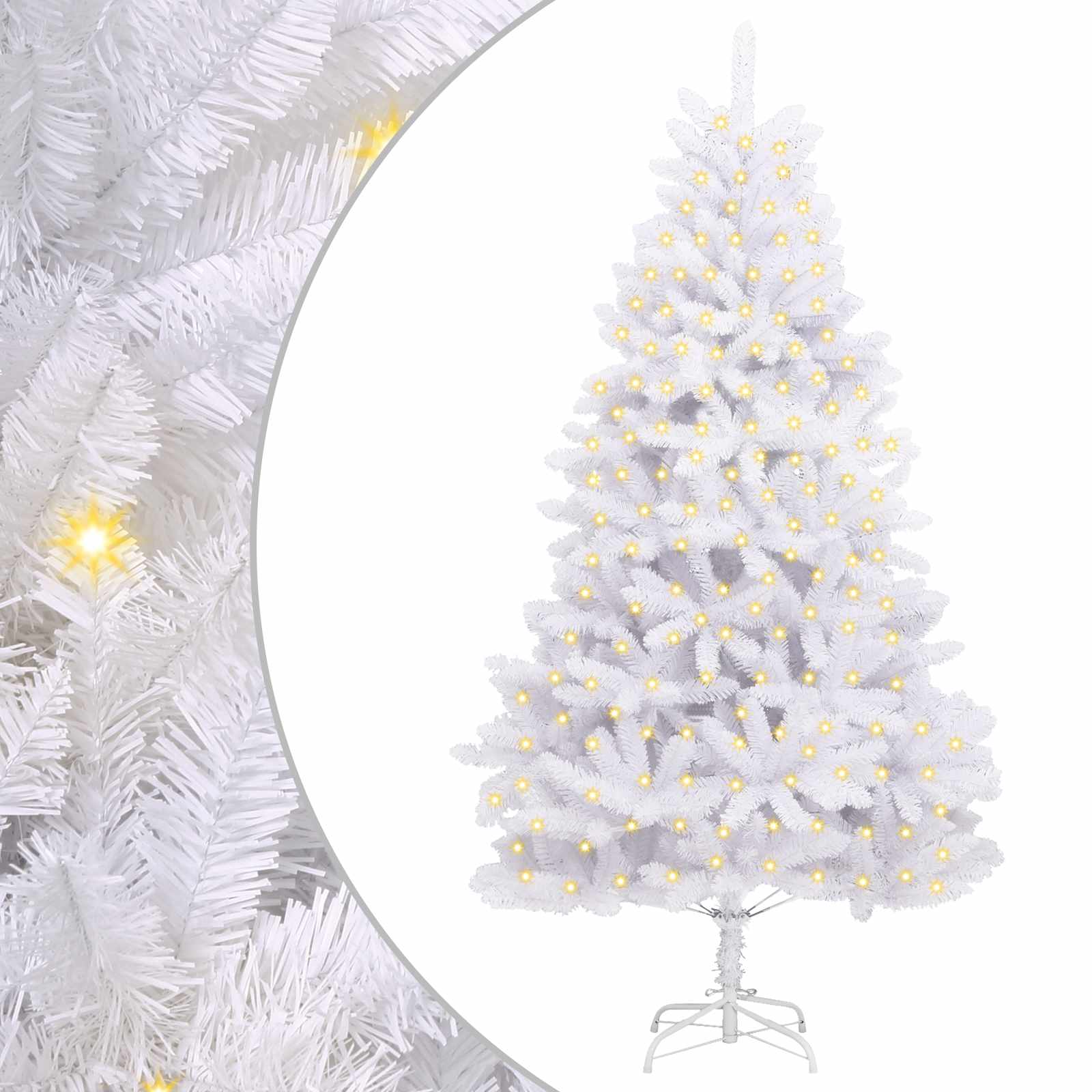 Künstlicher Weihnachtsbaum Weiß 210 cm PVC und Metall
