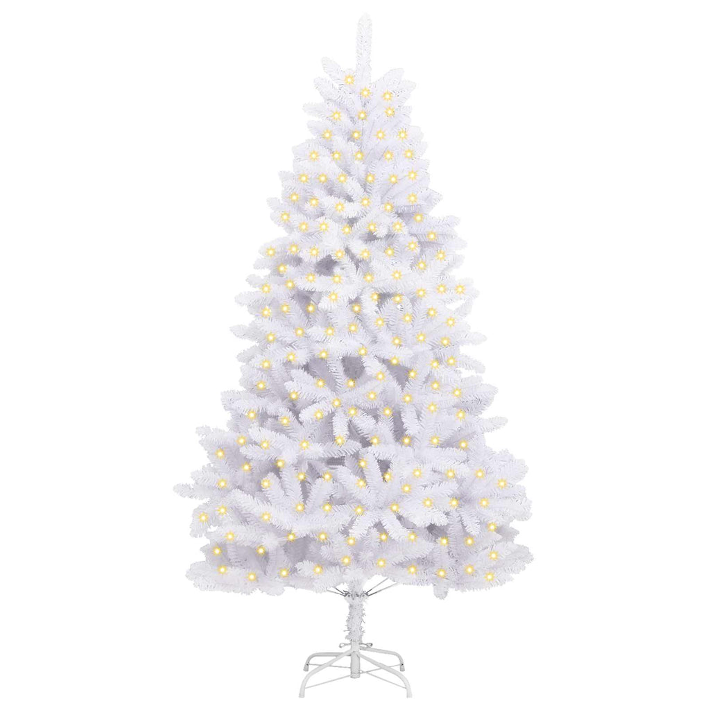 Künstlicher Weihnachtsbaum Weiß 210 cm PVC und Metall