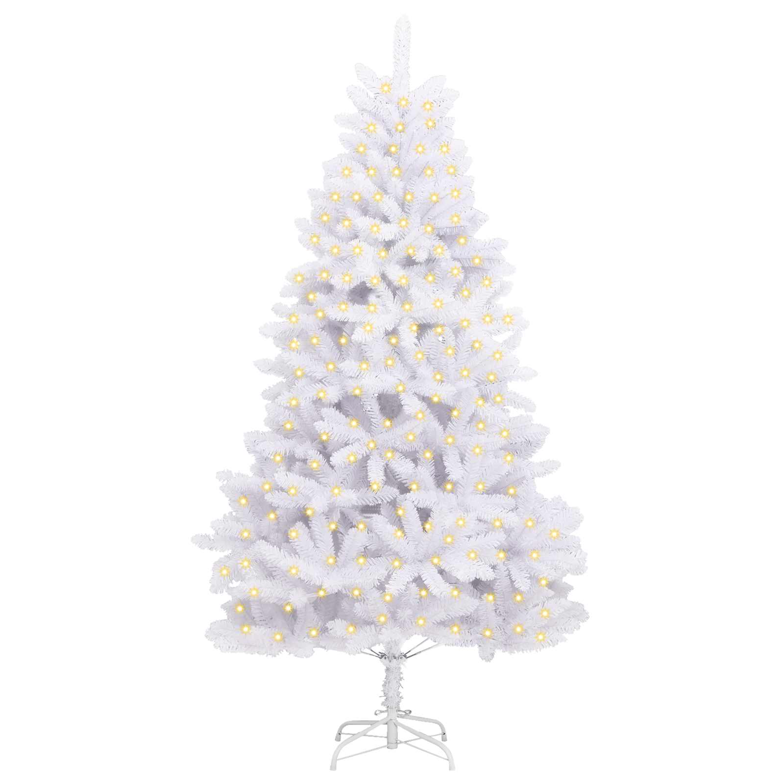 Künstlicher Weihnachtsbaum Weiß 210 cm PVC und Metall
