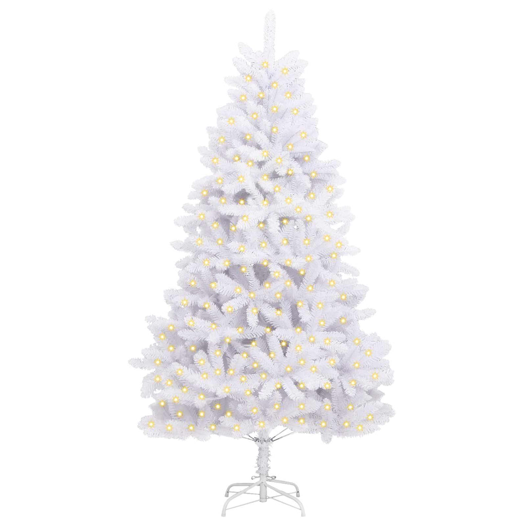 Künstlicher Weihnachtsbaum Weiß 240 cm PVC und Metall