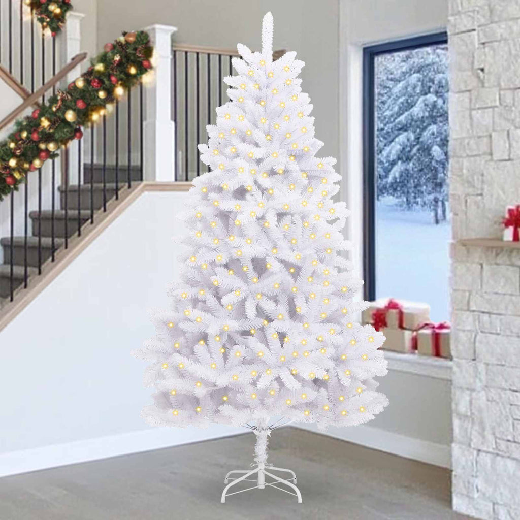 Künstlicher Weihnachtsbaum Weiß 270 cm PVC und Metall