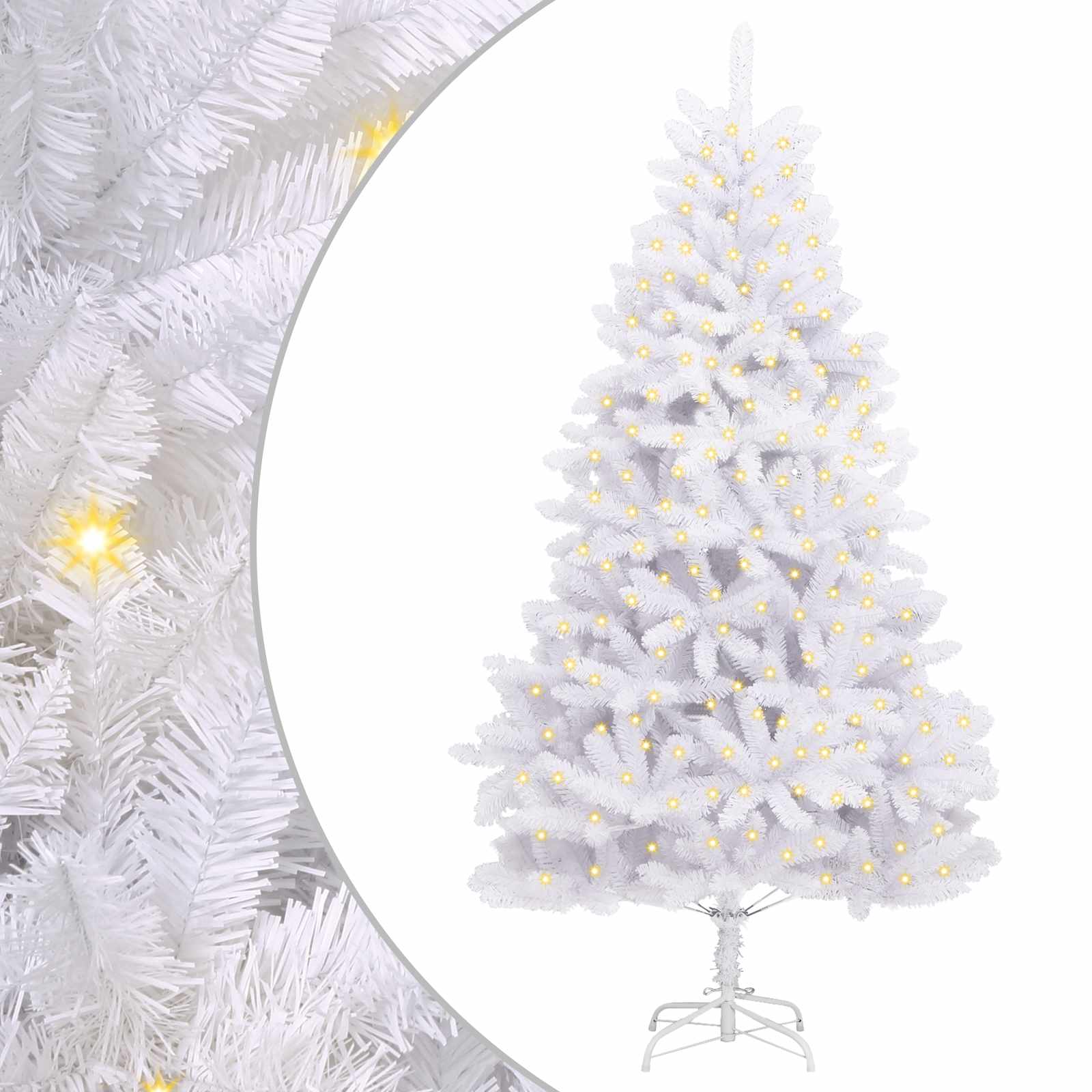 Künstlicher Weihnachtsbaum Weiß 270 cm PVC und Metall