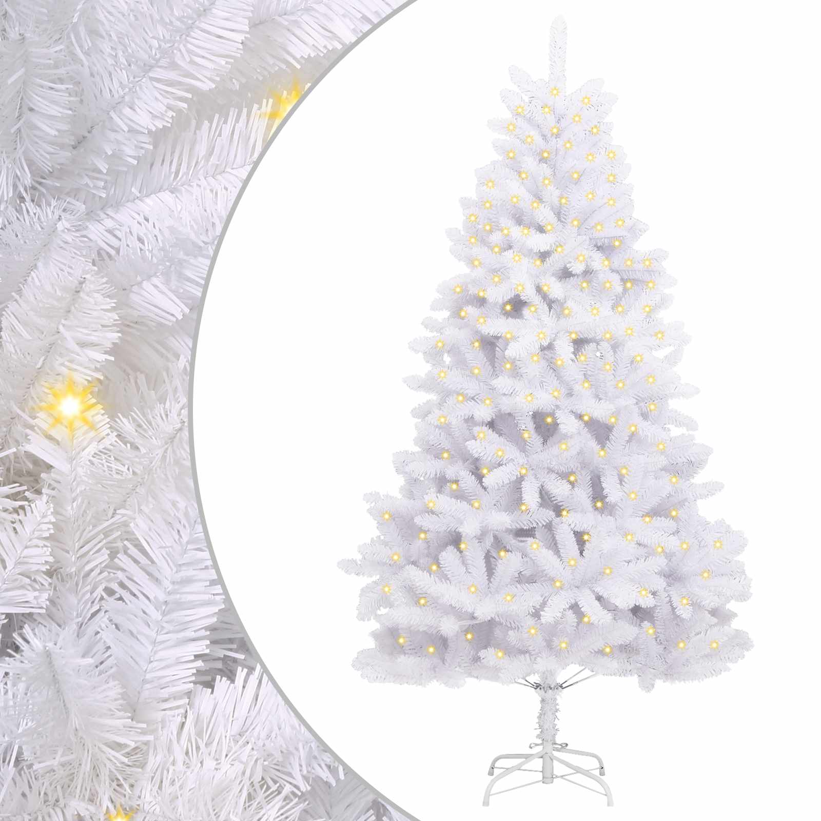 Künstlicher Weihnachtsbaum Weiß 300 cm PVC und Metall