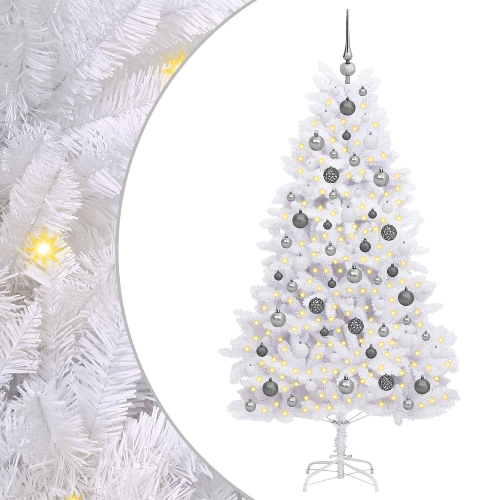 Künstlicher Weihnachtsbaum Weiß 90 x 90 x 180 cm PVC und Metall