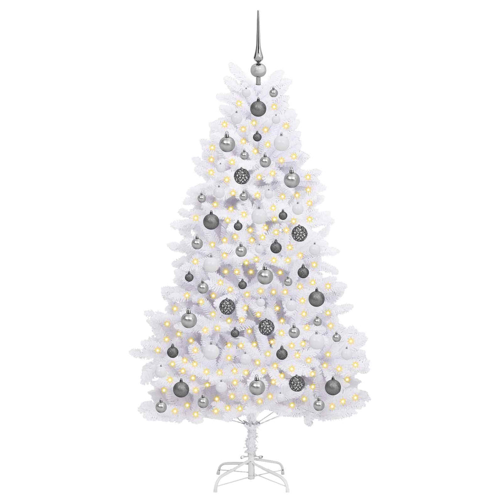 Künstlicher Weihnachtsbaum Weiß 90 x 90 x 180 cm PVC und Metall
