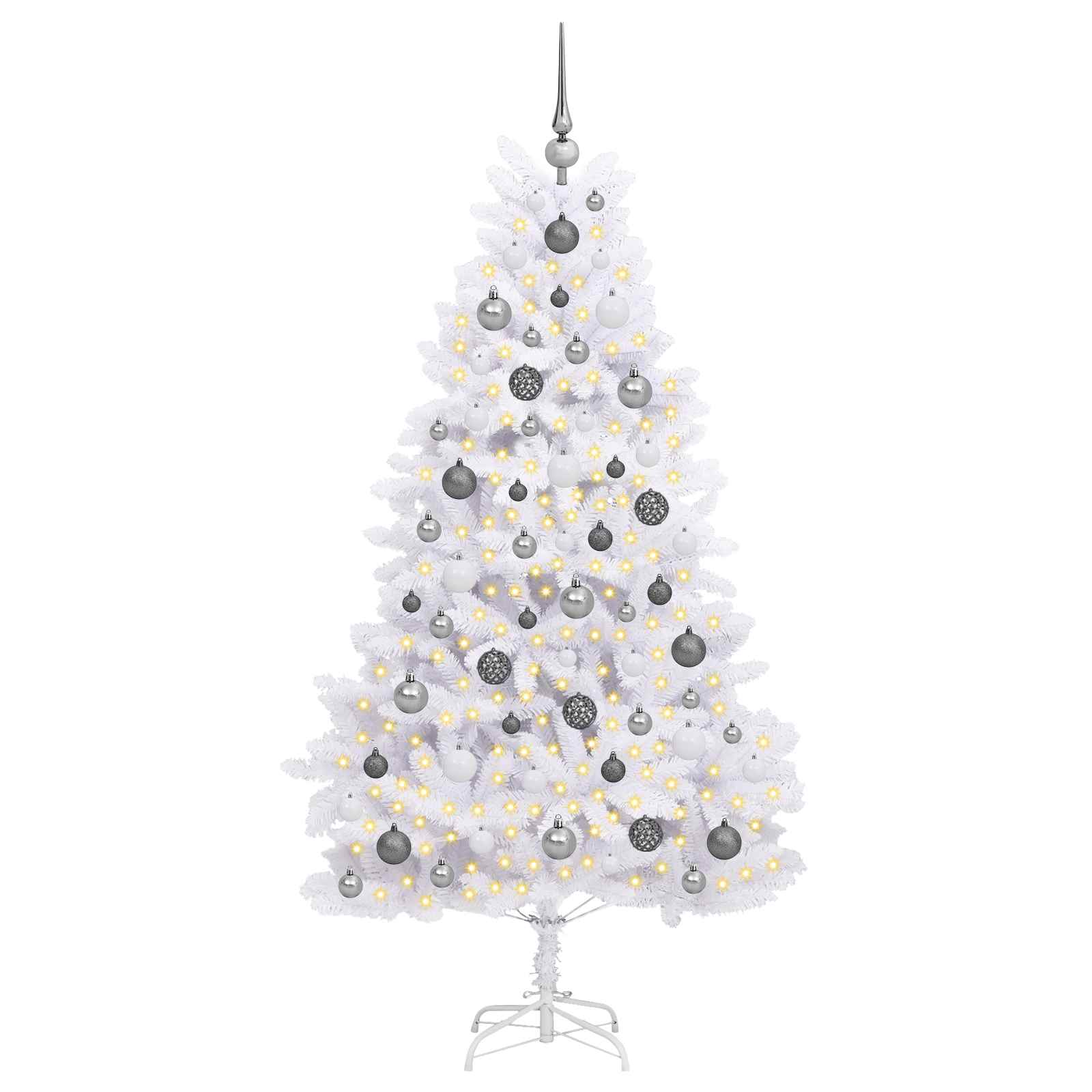 Künstlicher Weihnachtsbaum Weiß 90 x 90 x 180 cm PVC und Metall