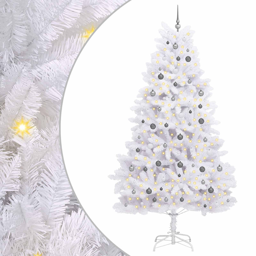 Künstlicher Weihnachtsbaum Weiß 128 x 128 x 270 cm