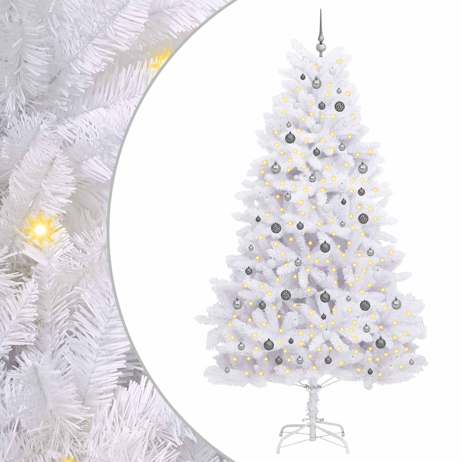 Künstlicher Weihnachtsbaum Weiß 128 x 128 x 270 cm
