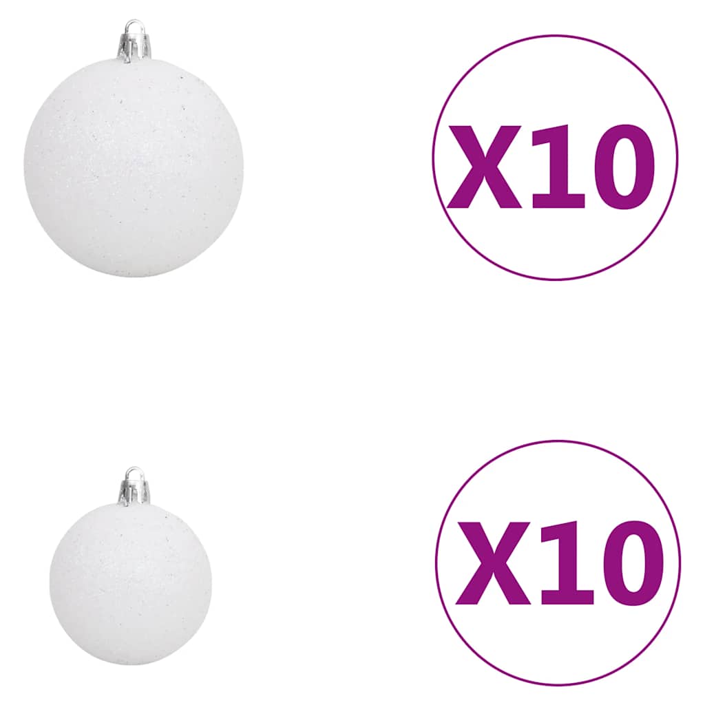 Künstlicher Weihnachtsbaum Klappbar 300 LEDs & Kugeln 210 cm