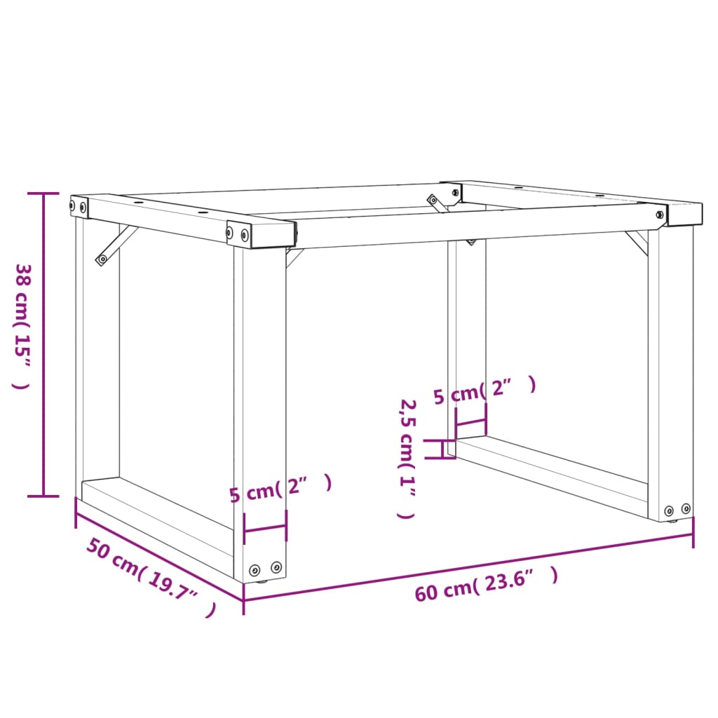 Couchtischbeine O-Gestell 60x50x38 cm Stahl