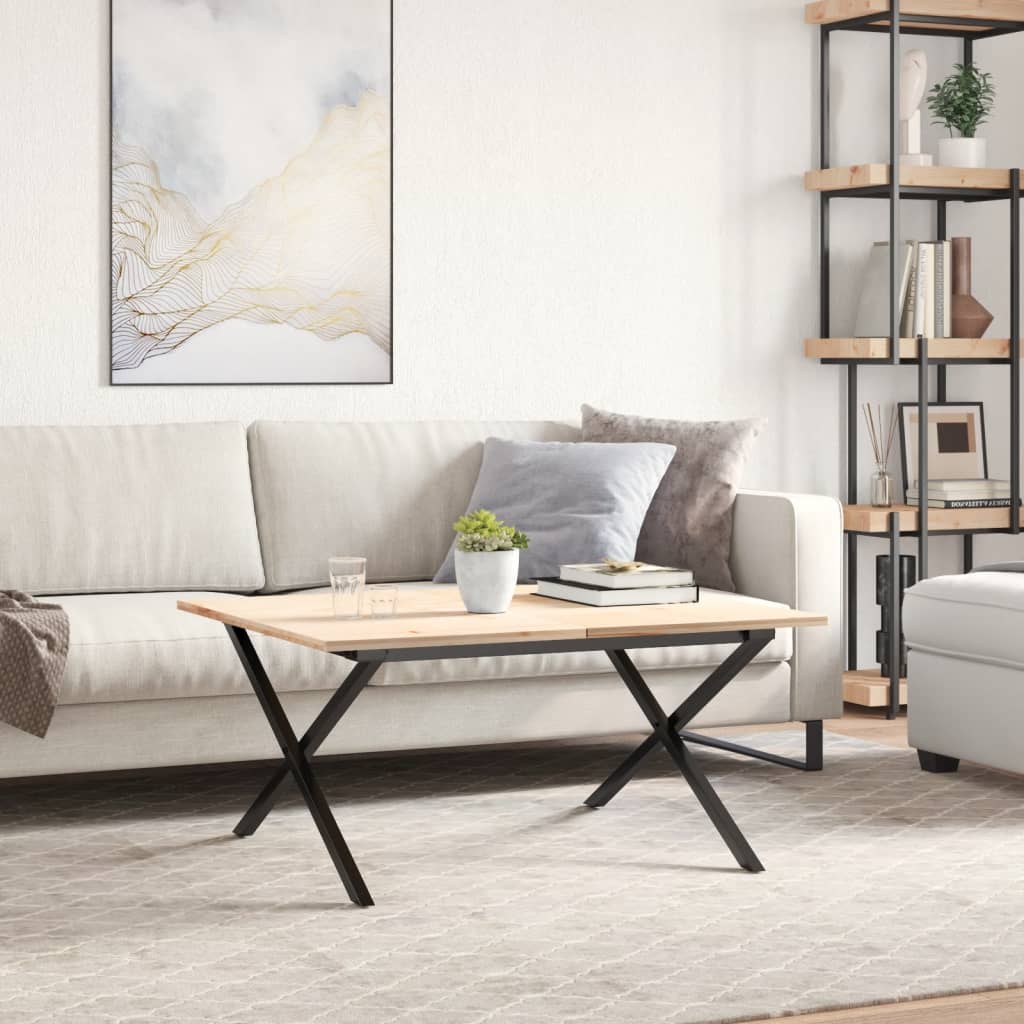 Couchtisch-Gestell in X-Form 80x70x43 cm Stahl