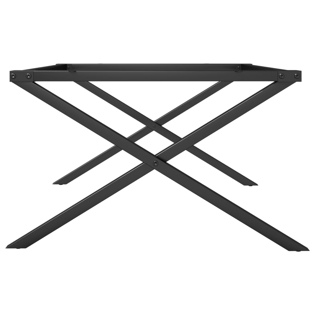 Couchtisch-Gestell in X-Form 80x70x43 cm Stahl