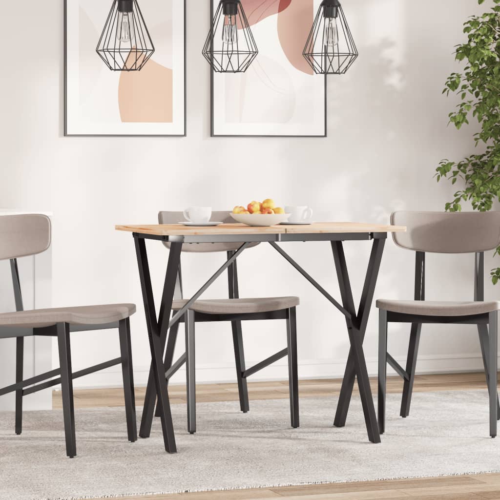 Esstisch-Gestell in X-Form 80x40x73 cm Stahl