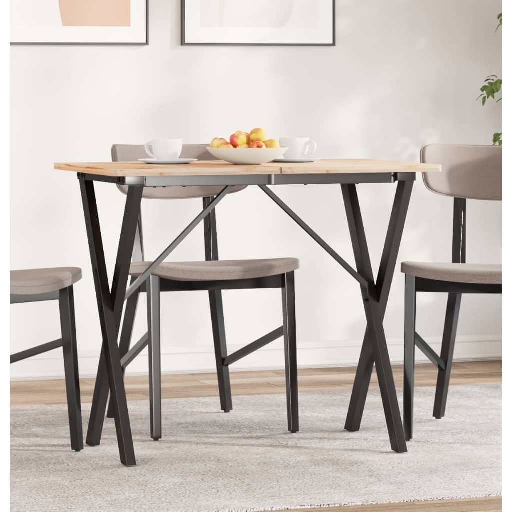 Esstisch-Gestell in X-Form 80x40x73 cm Stahl