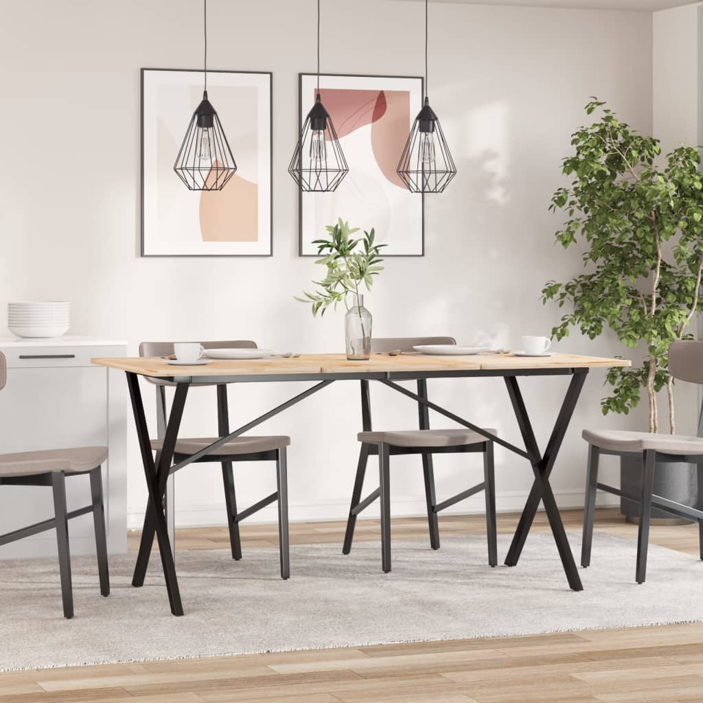 Esstisch-Gestell in X-Form 140x60x73 cm Stahl