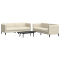 2-tlg. Sofagarnitur Creme Stoff