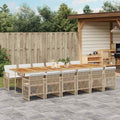 13-tlg. Garten-Essgruppe mit Kissen Beige Poly Rattan