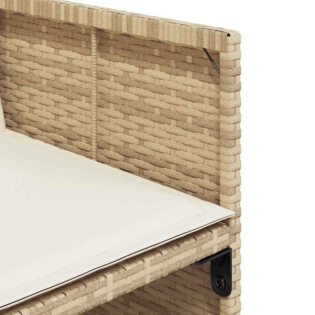 11-tlg. Garten-Essgruppe mit Kissen Beige Poly Rattan