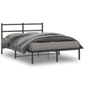 Bettgestell mit Kopfteil Metall Schwarz 135x190 cm