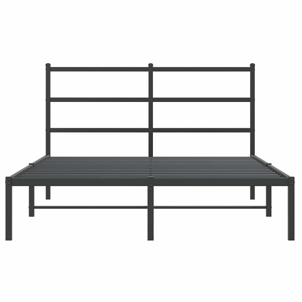 Bettgestell mit Kopfteil Metall Schwarz 140x200 cm