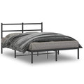 Bettgestell mit Kopfteil Metall Schwarz 140x200 cm
