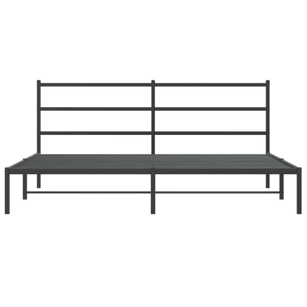 Bettgestell mit Kopfteil Metall Schwarz 200x200 cm