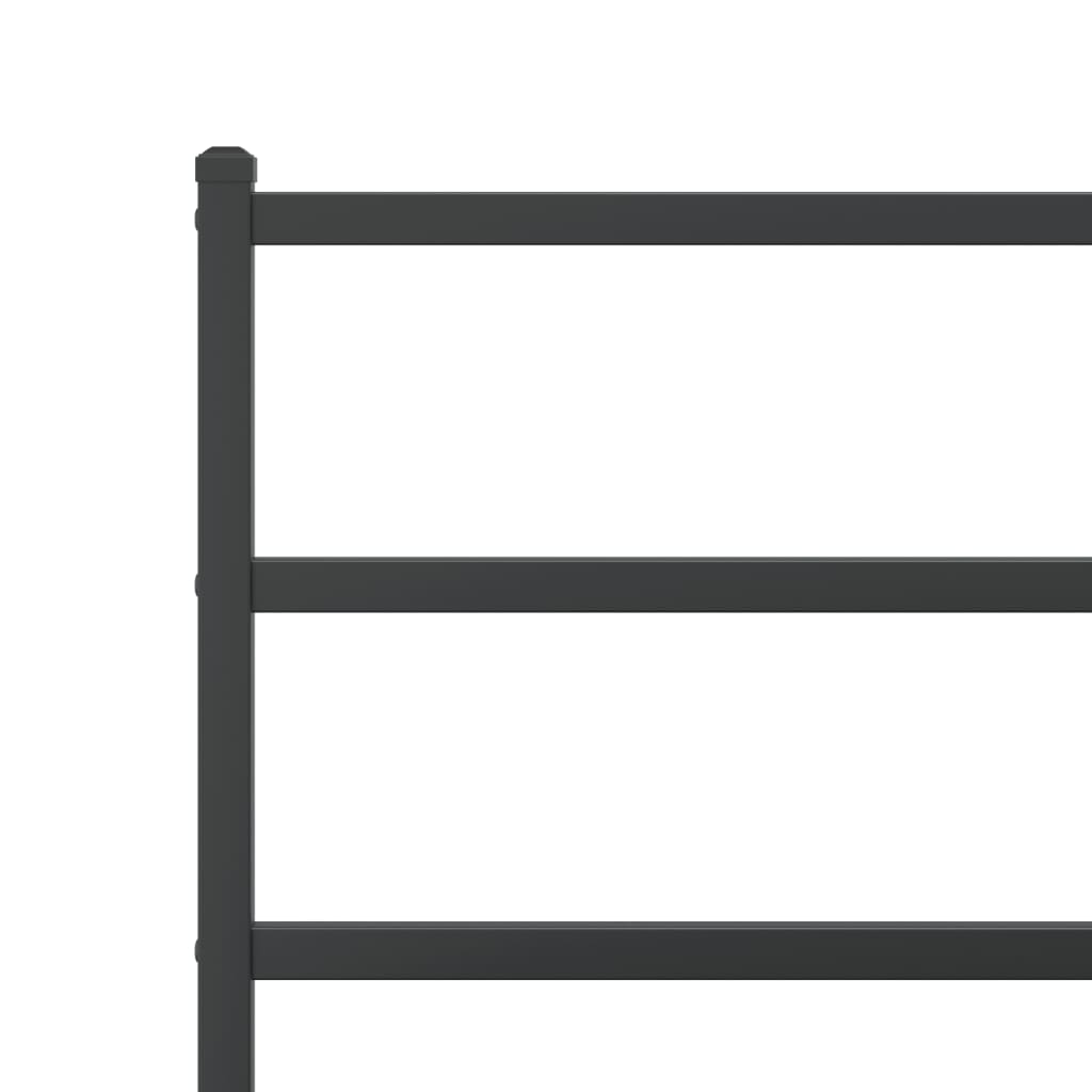 Bettgestell mit Kopfteil Metall Schwarz 200x200 cm