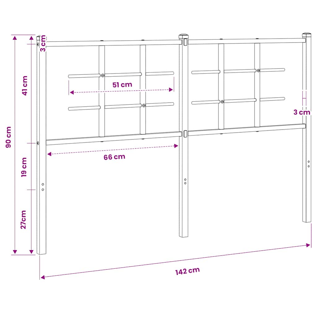 Ersatz-Kopfteil Metall Weiß 135 cm