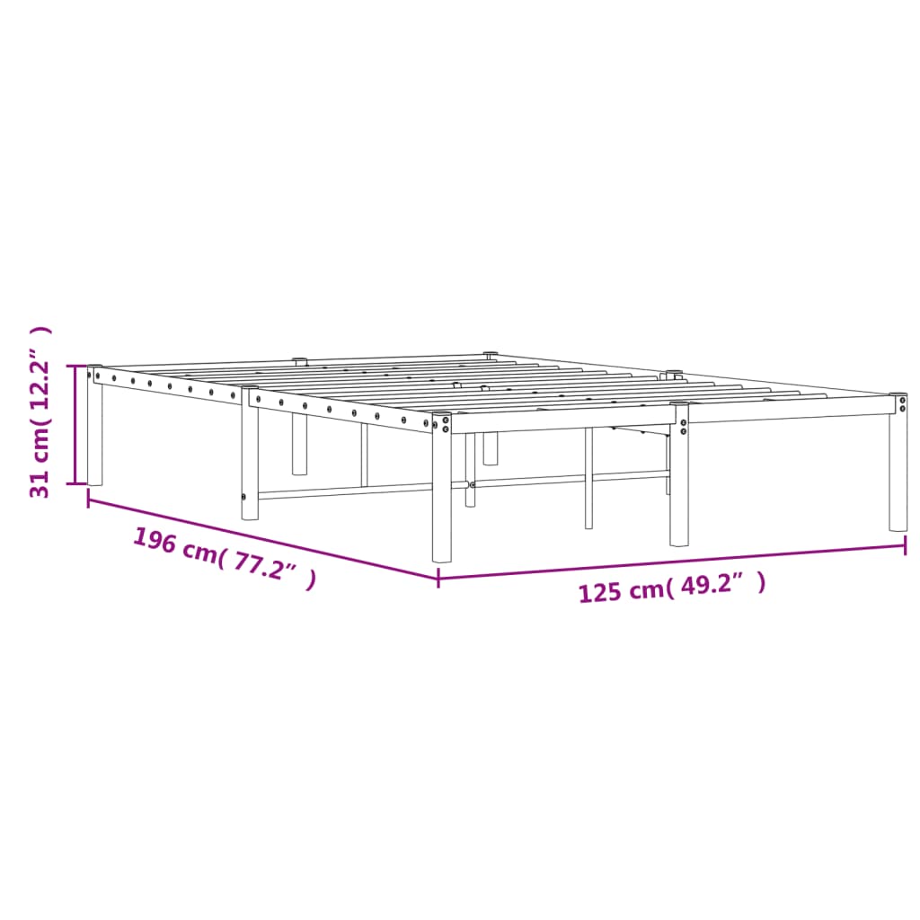 Bettgestell Metall Schwarz 120x190 cm