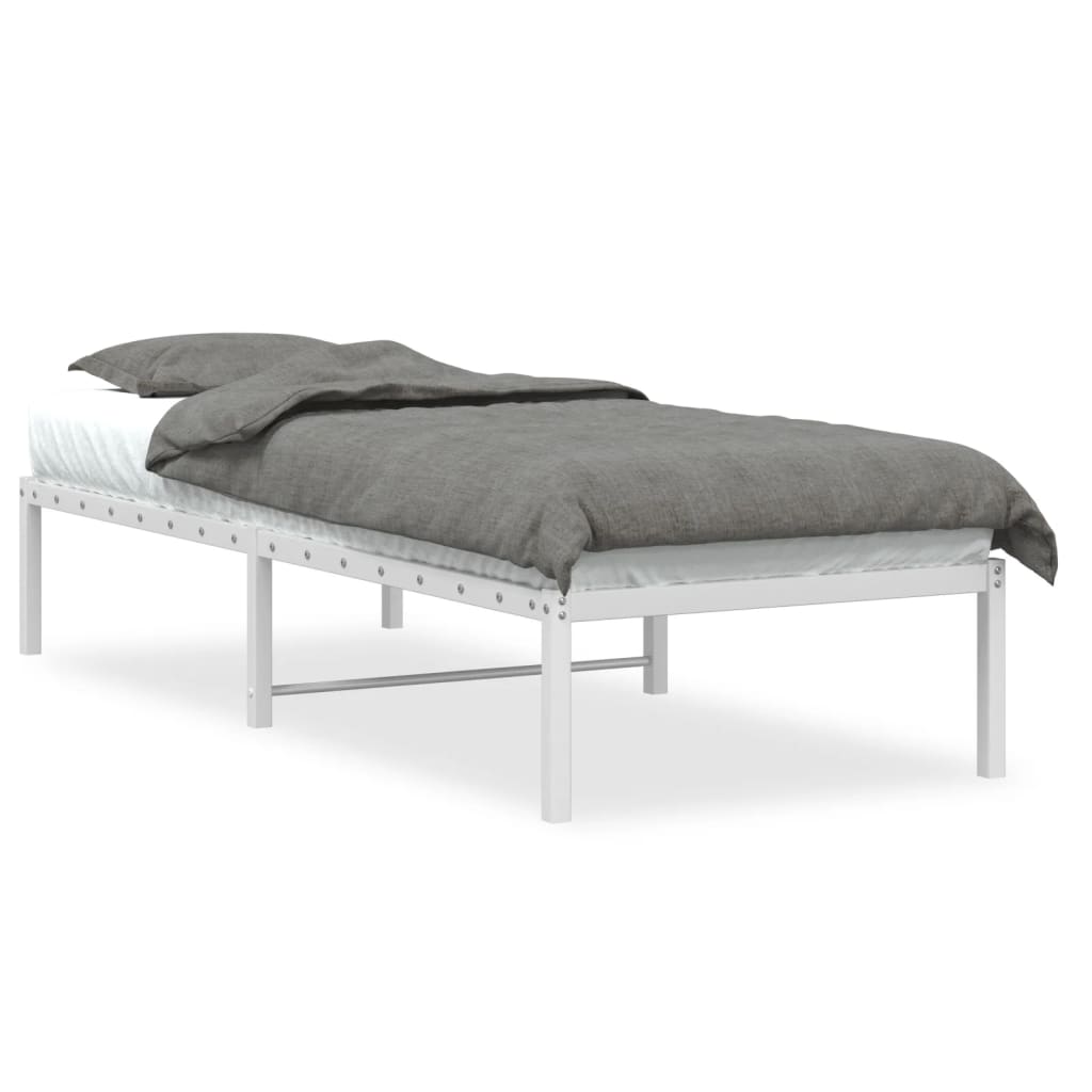 Bettgestell Metall Weiß 75x190 cm