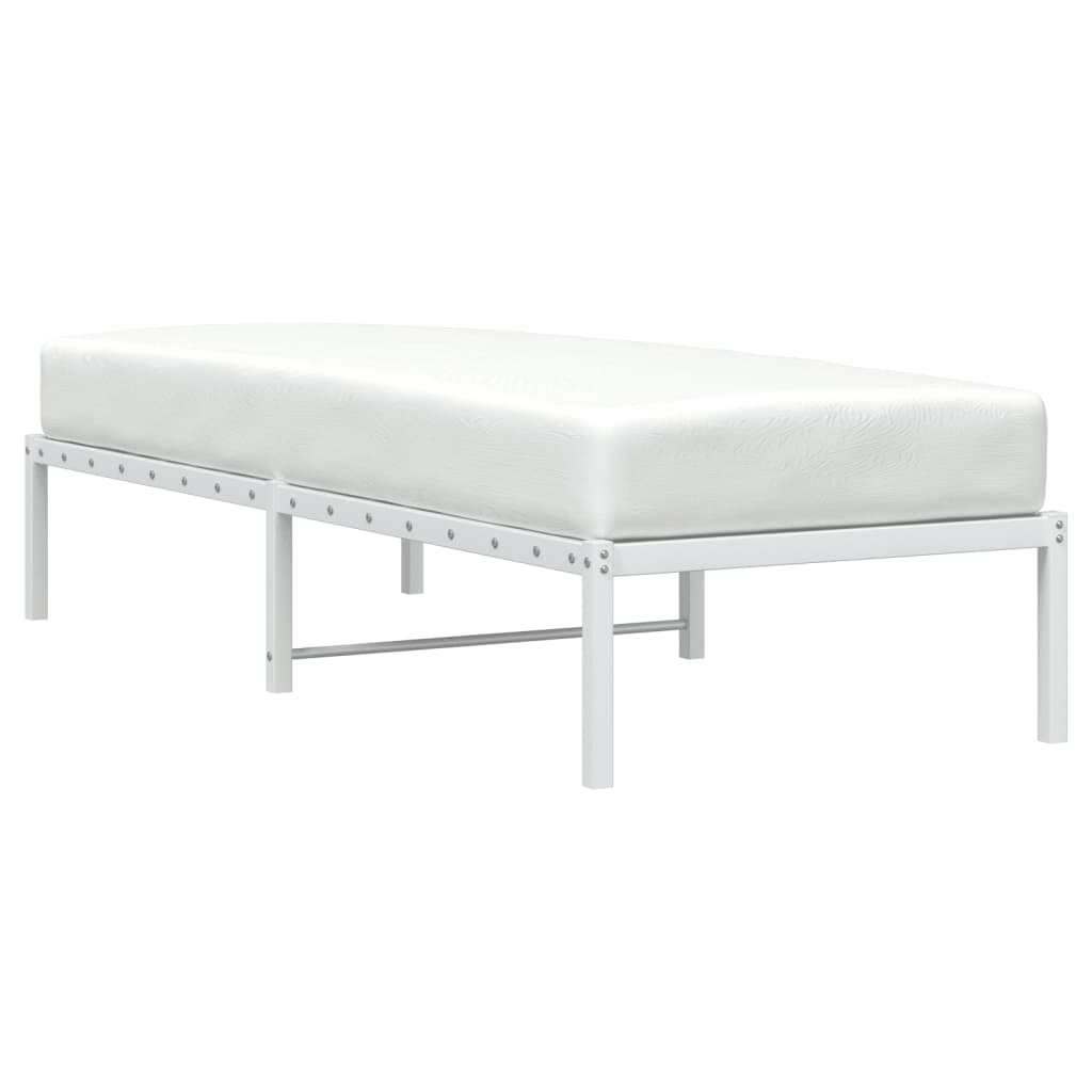 Bettgestell Metall Weiß 75x190 cm