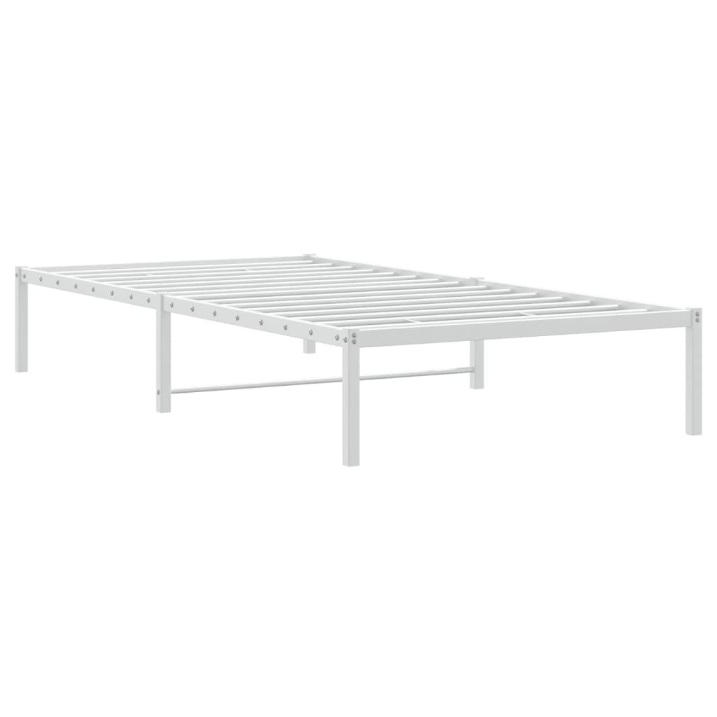 Bettgestell Metall Weiß 100x190 cm
