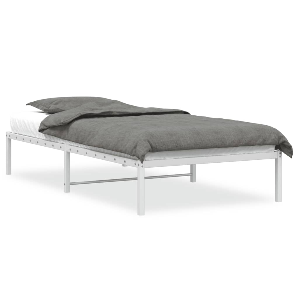 Bettgestell Metall Weiß 107x203 cm