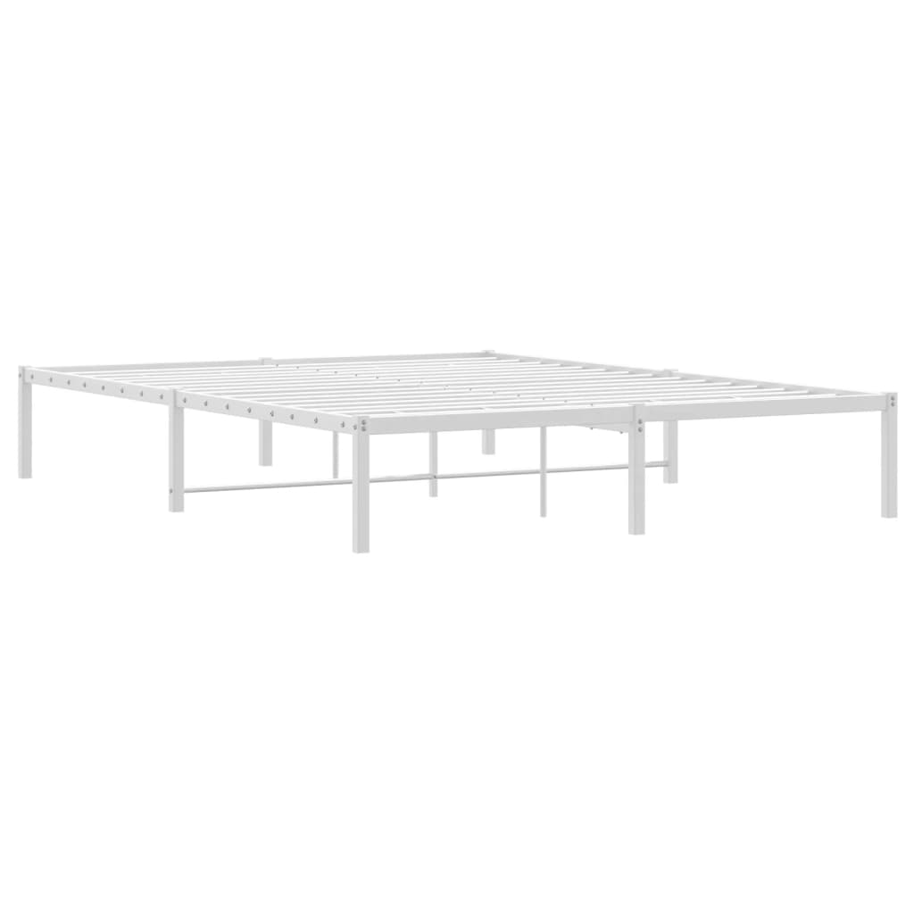 Bettgestell Metall Weiß 150x200 cm