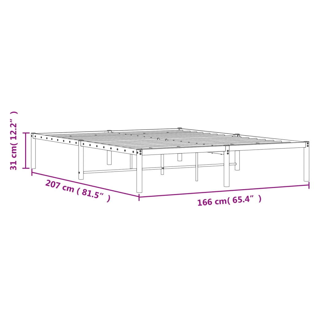 Bettgestell Metall Weiß 160x200 cm