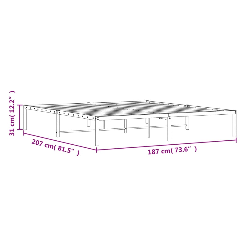 Bettgestell Metall Weiß 180x200 cm