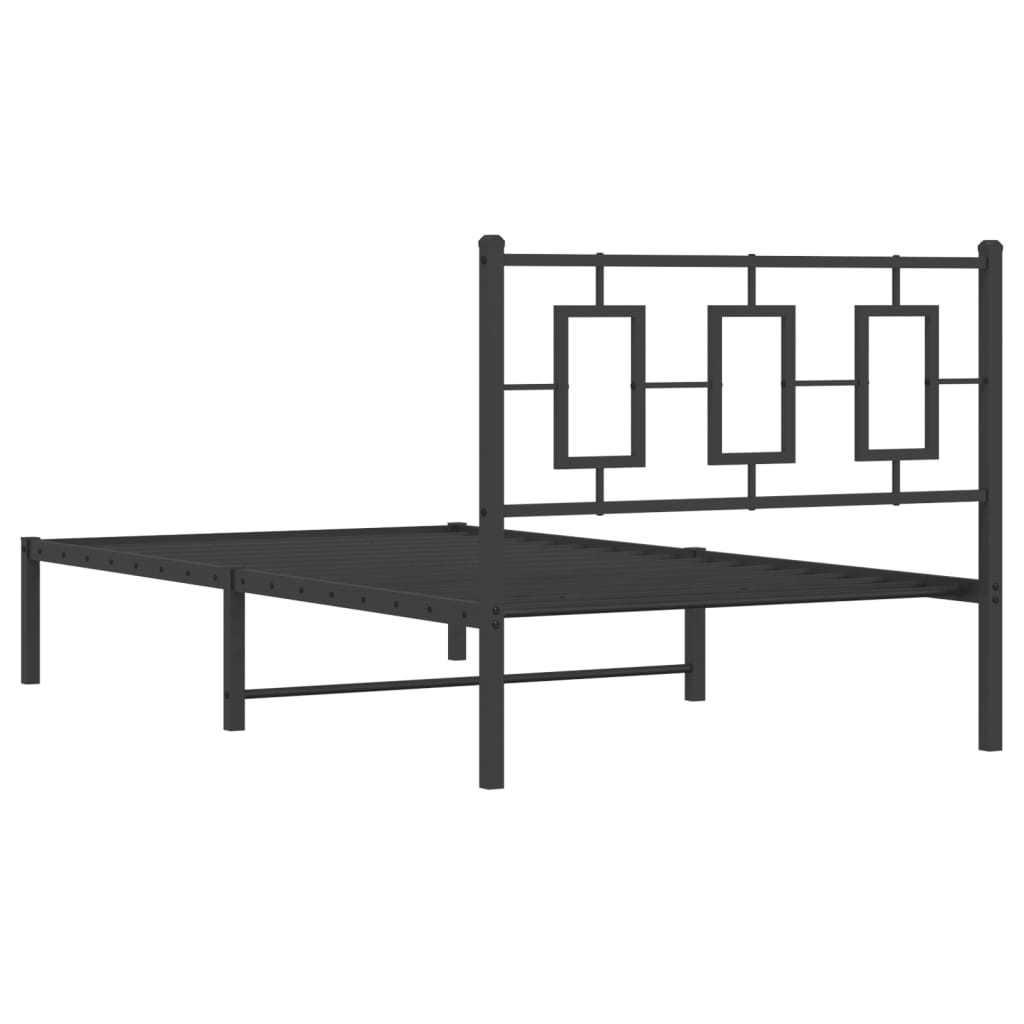 Bettgestell mit Kopfteil Metall Schwarz 100x200 cm