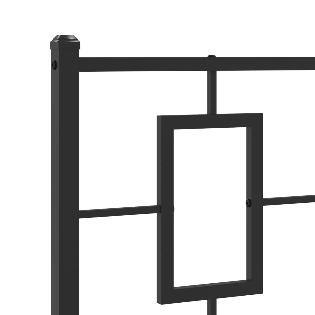 Bettgestell mit Kopfteil Metall Schwarz 100x200 cm