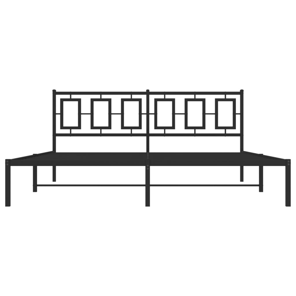 Bettgestell mit Kopfteil Metall Schwarz 180x200 cm