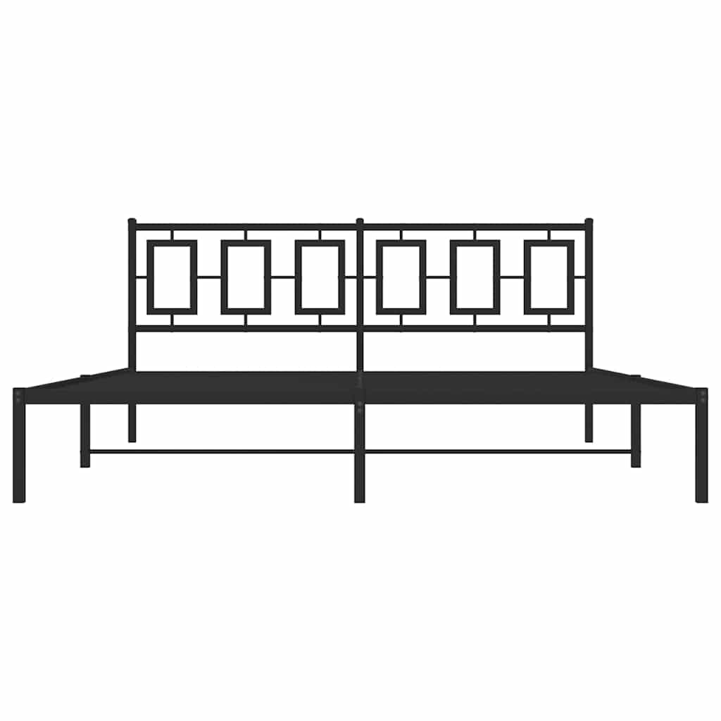 Bettgestell mit Kopfteil Metall Schwarz 183x213 cm
