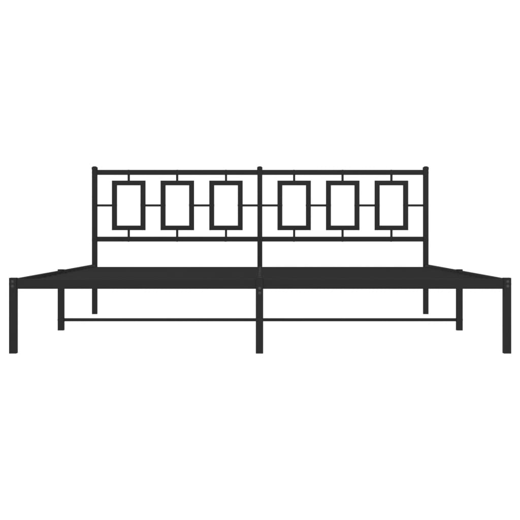 Bettgestell mit Kopfteil Metall Schwarz 200x200 cm