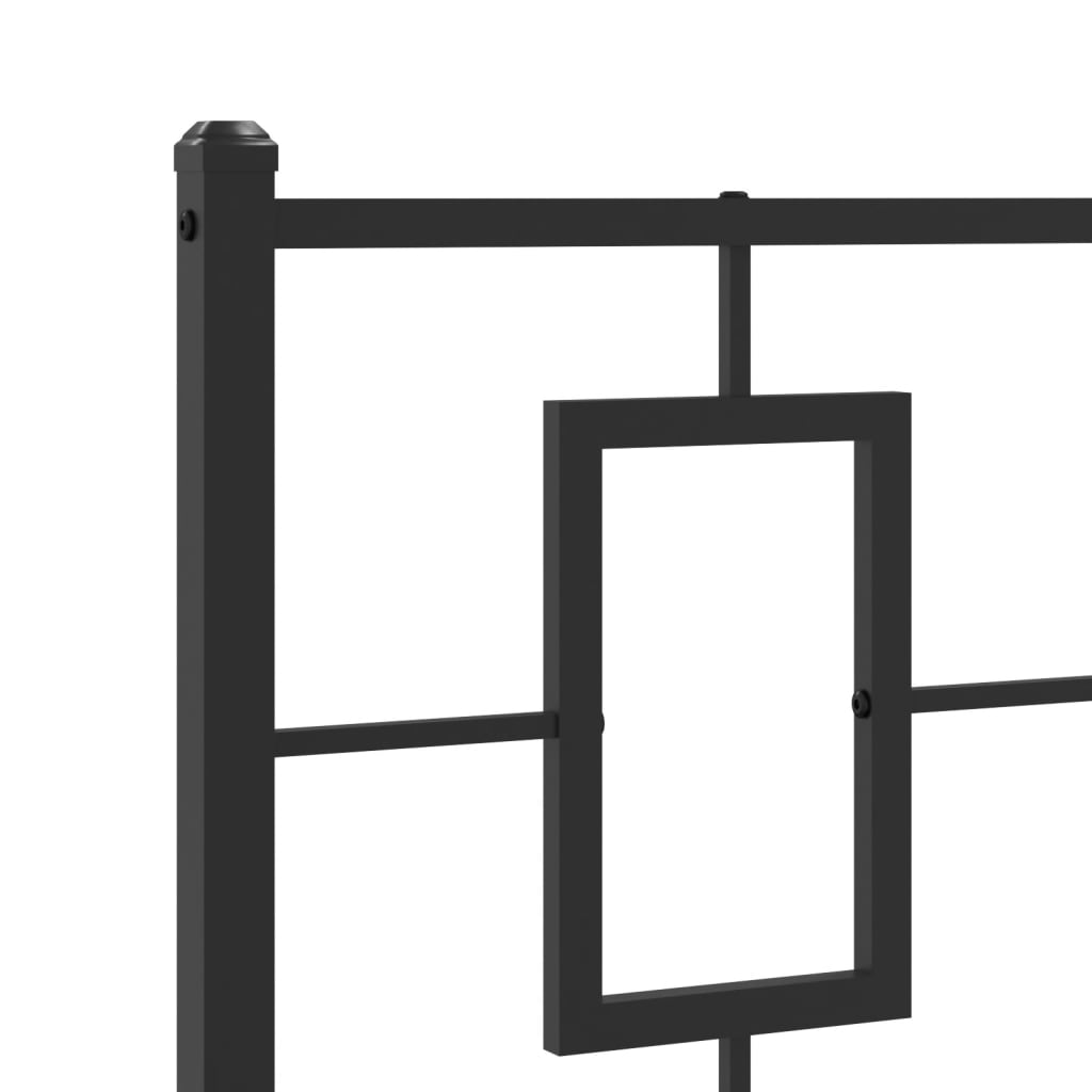 Bettgestell mit Kopf- und Fußteil Metall Schwarz 100x200 cm