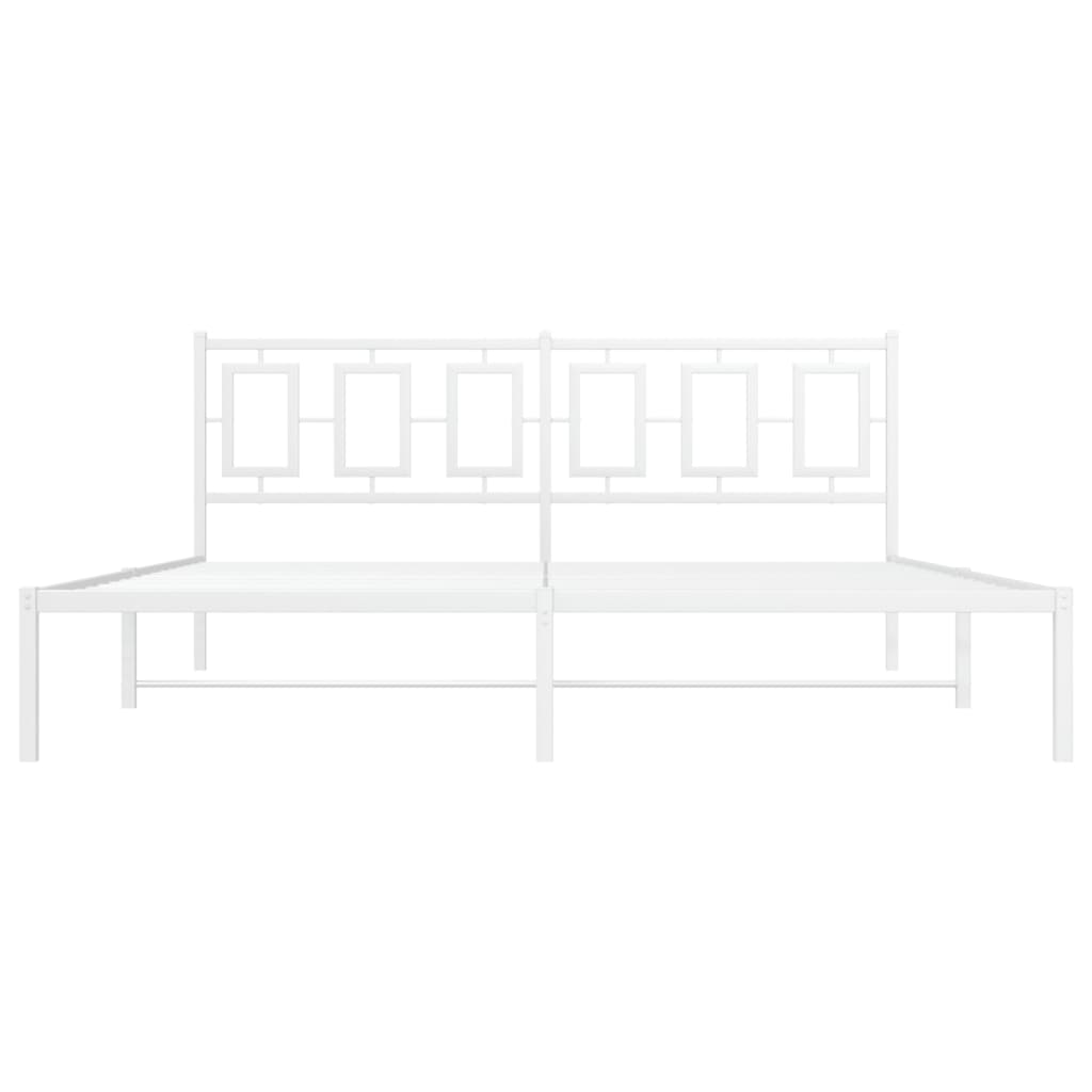 Bettgestell mit Kopfteil Metall Weiß 183x213 cm