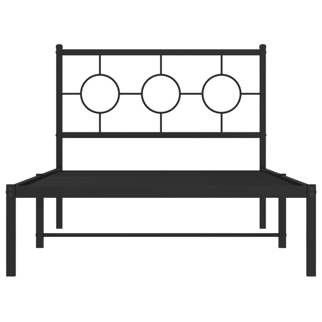 Bettgestell mit Kopfteil Metall Schwarz 100x200 cm