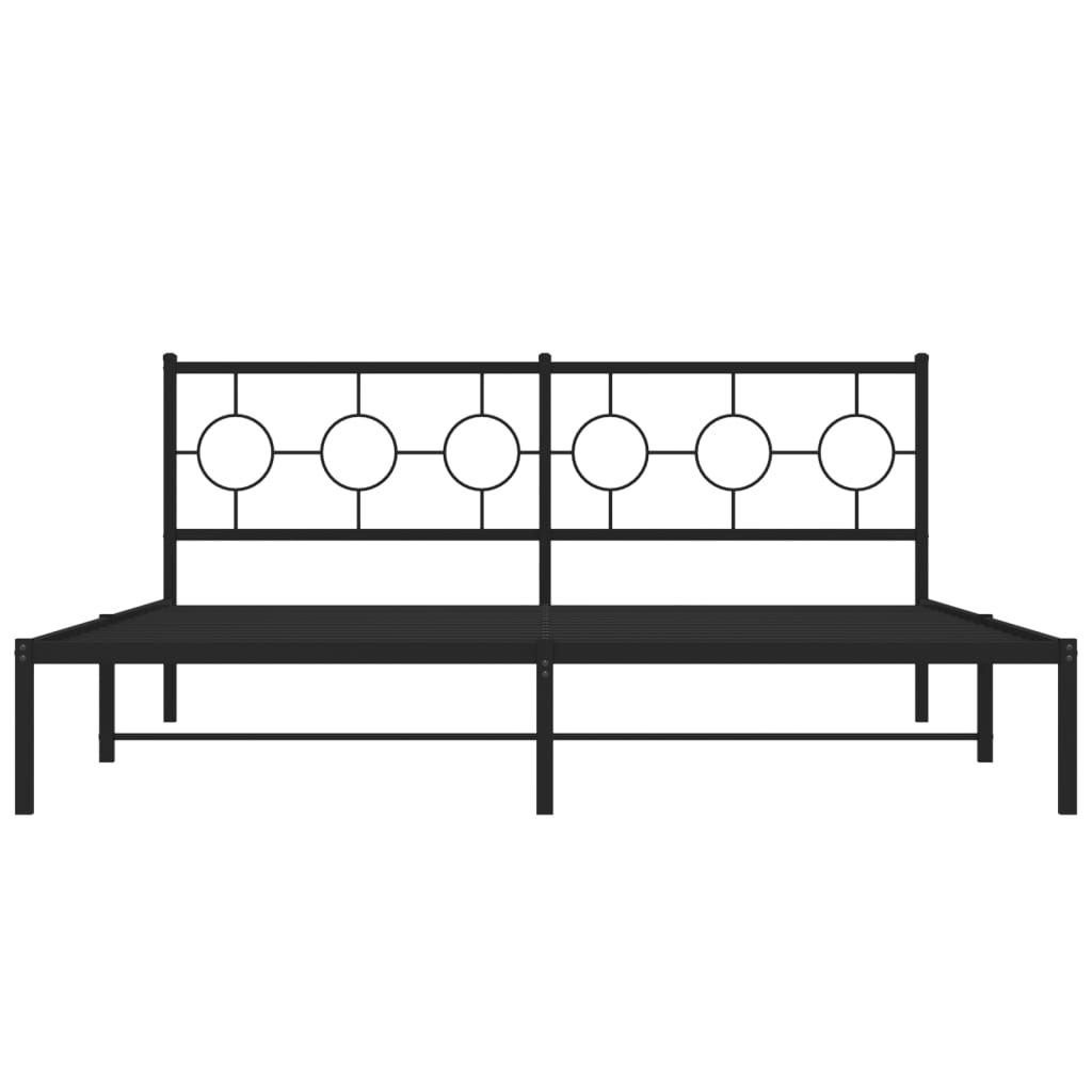 Bettgestell mit Kopfteil Metall Schwarz 180x200 cm