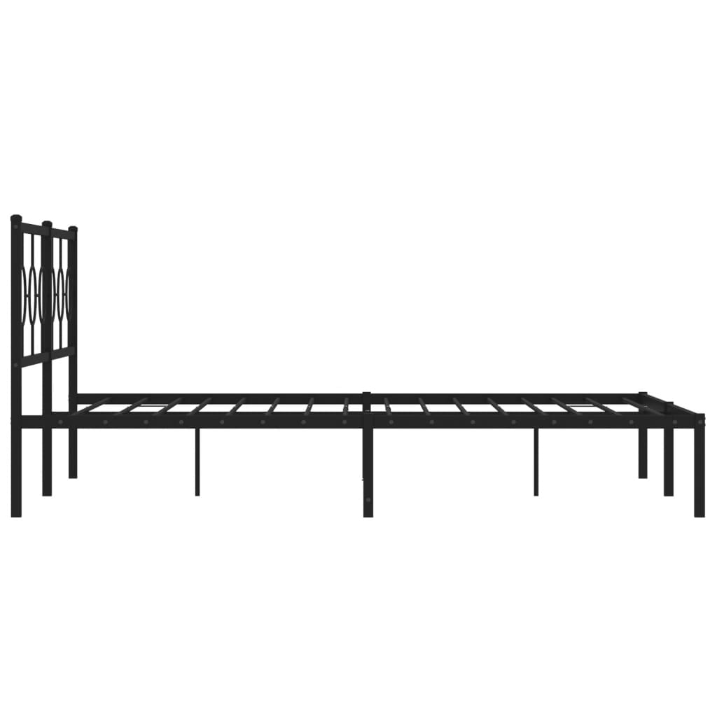 Bettgestell mit Kopfteil Metall Schwarz 180x200 cm