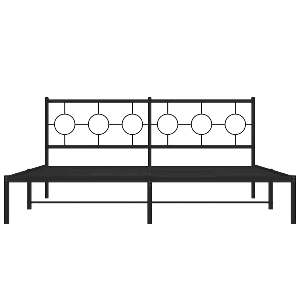 Bettgestell mit Kopfteil Metall Schwarz 183x213 cm