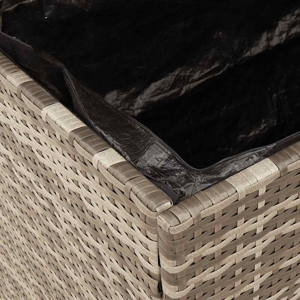Garten-Auflagenbox Schwarz 80x40x48 cm Poly Rattan Akazienholz