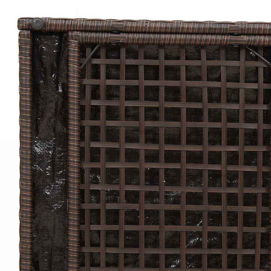 Kissenbox mit Speicher Braun 50 x 50 x 50 cm Poly-Rattan