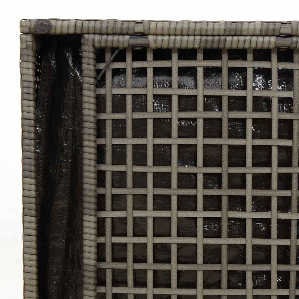 Kissenbox mit Speicher Grau 50 x 50 x 50 cm Poly-Rattan